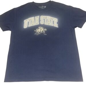 The Victory Mens‎ Utah State Aggies T-Shirt Large Navy Blue Graphic Tee